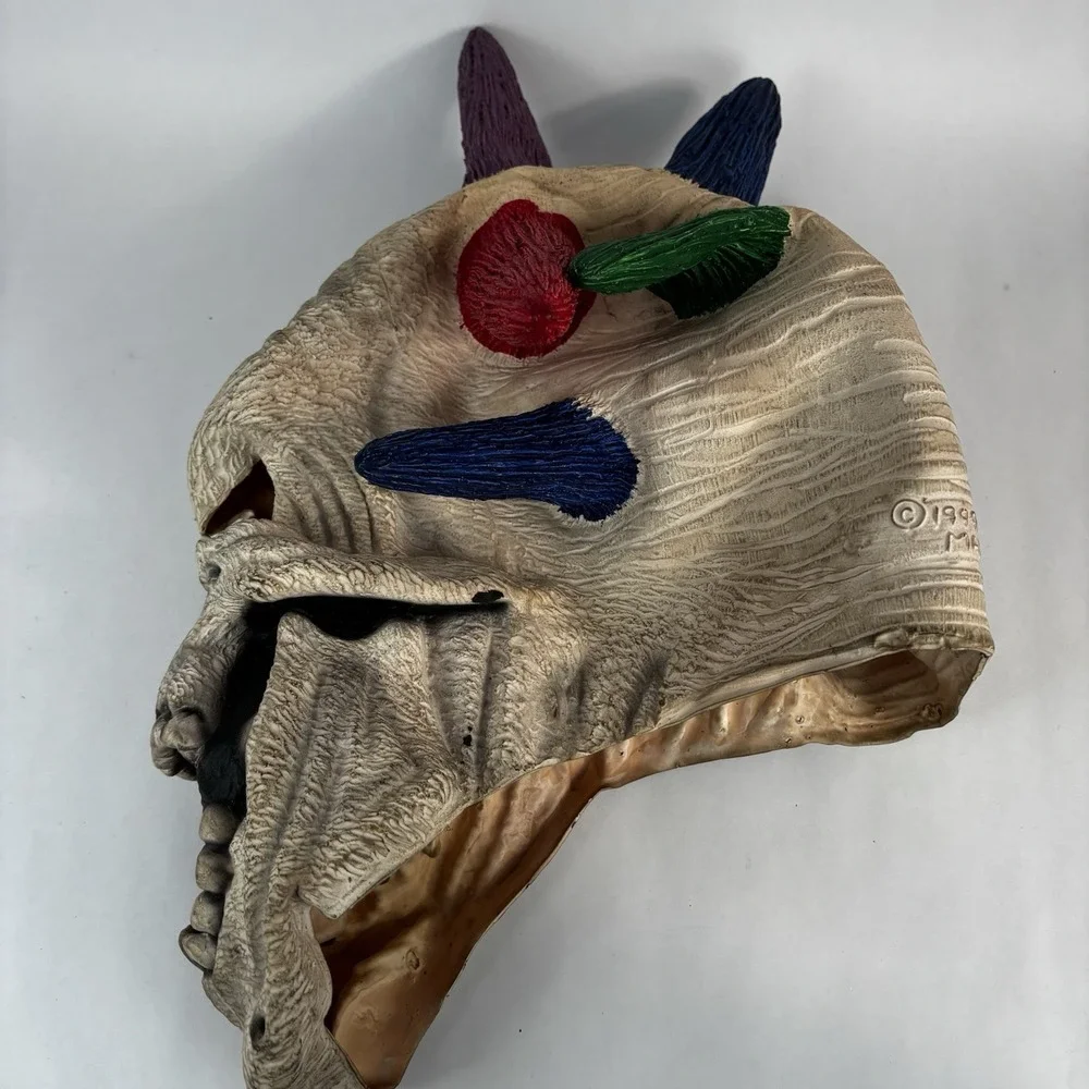 Mask Illusions VTG 1999 Mexico Rubber Halloween Punk Skeleton Spikes Mask Horror